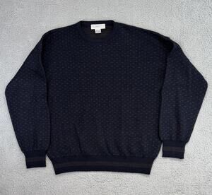 Lamberti Men’s Blue Acrylic Wool Blend Crew Neck Sweater Sz Large Made In Italy
